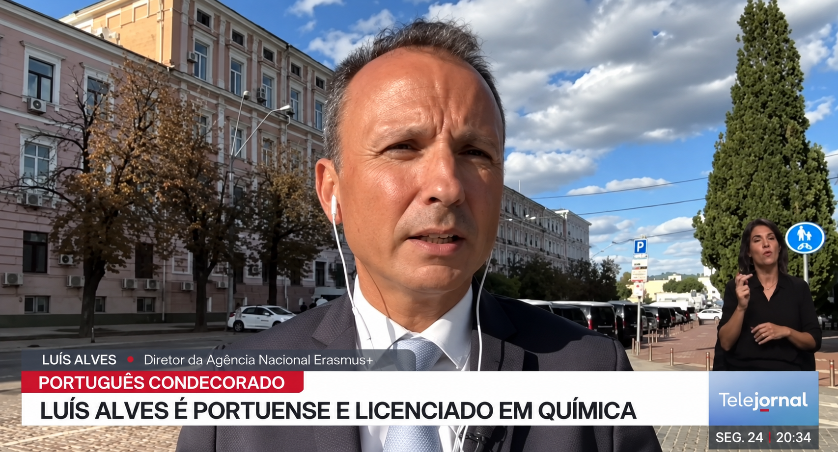  A condecoração de Luís Alves em destaque na RTP